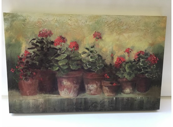 Signed Potted Geraniums Print