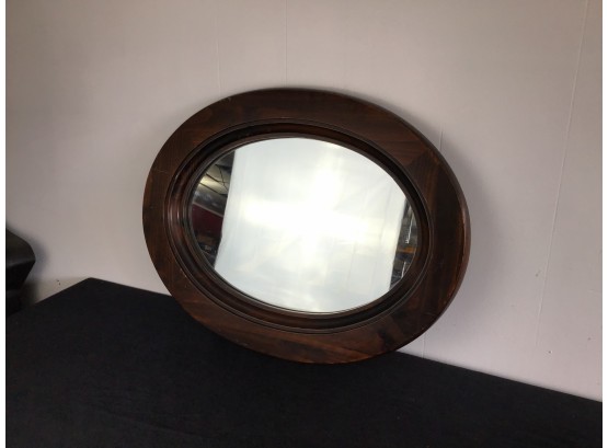 Solid Wood Oval Mirror