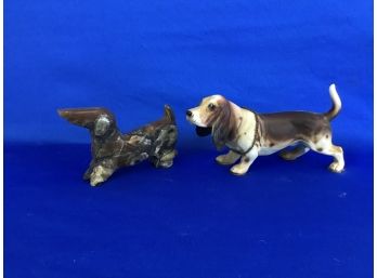 Vintage Stone And Porcelain Dogs