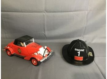 Fire Car And Fire Helmet Decanters