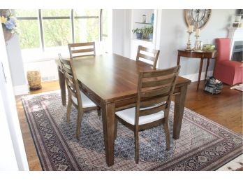 Beautiful Dining Room Table With Six Storage Drawers & Four Upholstered Chairs From The Ashley Furniture Co.