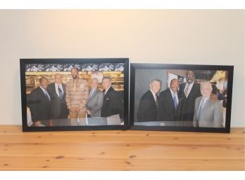 Set Of Two Framed Photos Of New York Knicks Stars Earl The Pearl Monroe & Wilt Chamberlain