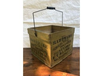 Antique Painted Country Advertising Handled Box