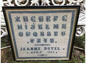 1895 Jeanne Boyel Antique Needlework Sampler