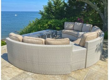 Fortunoff Half Moon Outdoor Wicker Sectional