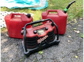 Gas Cans And Milwaukee Speaker