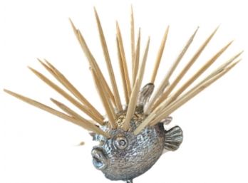 Pottery Barn Puffer Fish Toothpick Holder