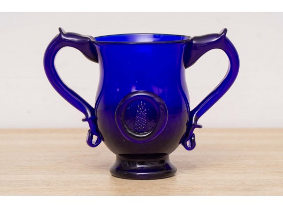 Vintage Cobalt Glass Trophy Vase