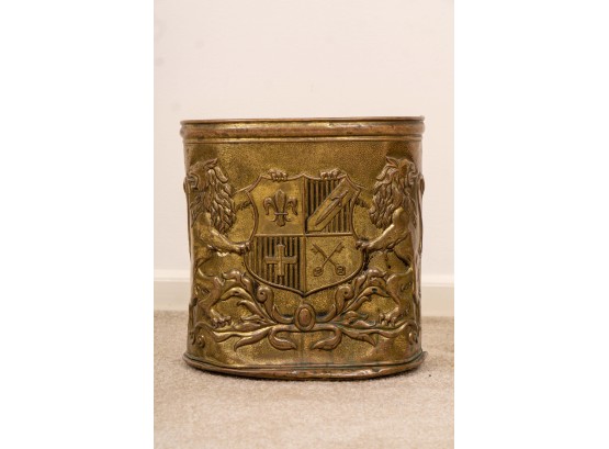 Molded Brass Coat Of Arms Planter