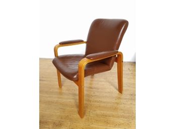 Vintage Ekornes Norway Bentwood Leather Chair