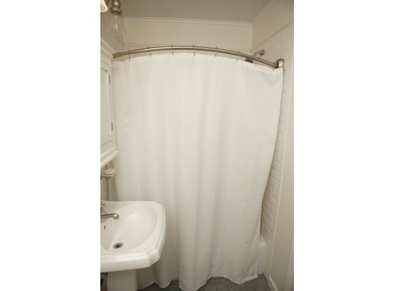 White Shower Curtain With Hooks
