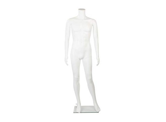 Male Headless White Plastic Mannequin - Height 5'7½'