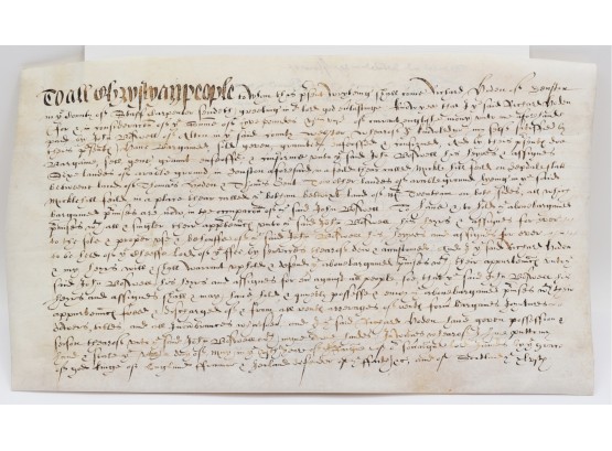 English Sheepskin Jamestown Era Deed Dated 1613
