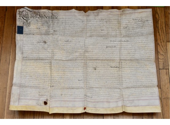 Vellum Indenture Of Mortgage For House In Cheadle In The County Of Staffordshire Dated 1762