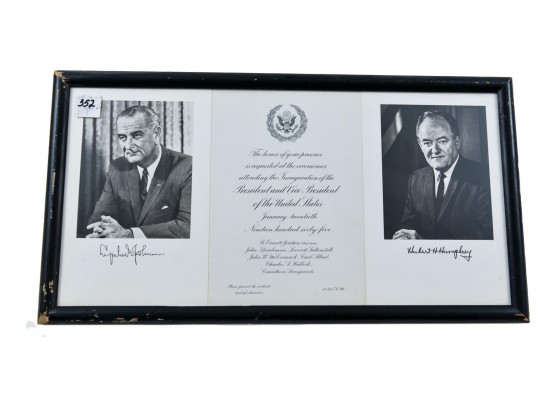 Johnson And Humphrey: 1965 Official Inaugural Invitation