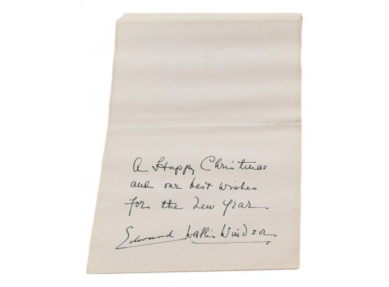 Original Christmas Card From The Duke And Duchess Of Windsor - Edward Wallis Windsor
