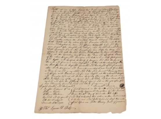 Colonial Rhode Island Transfer Dated 1735 From Rhode Island Plantations