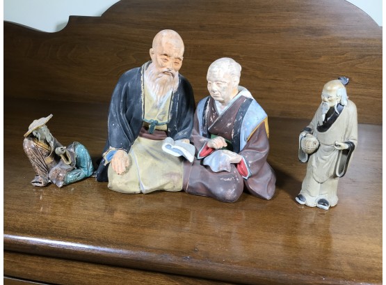 Three Unusual Vintage Asian Statues & Figurines - Interesting Pieces