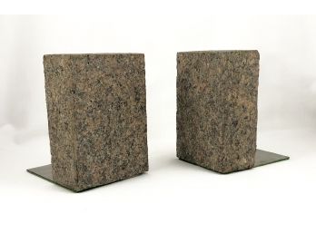 Vintage Granite Block Bookends