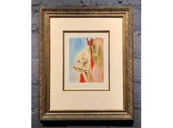 Vintage Salvador Dali Woodcut On Rives Titled Dante’s New Doubt From Divine Comedy Series - Gorgeous Frame