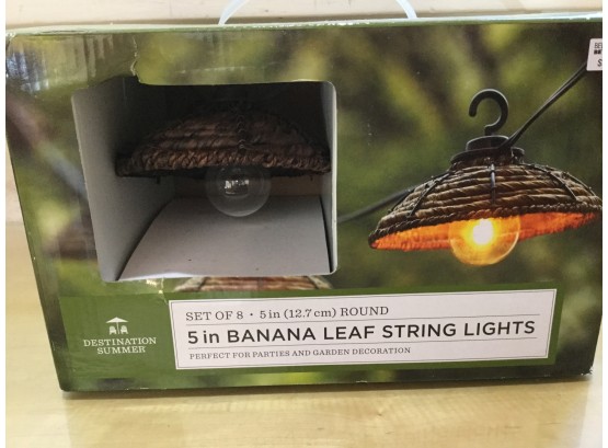 Set Of  Eight Banana Leaf String Lights