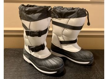 Pair Of Black And White Baffin Snow Boots, Size 10
