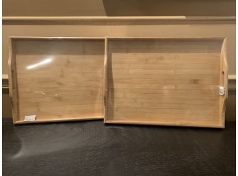 Pair Of Bamboo Trays From Intriom