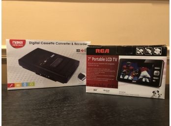 RCA 7' Portable LCD TV And Naxa Digital Cassette Converter & Recorder