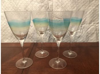 Blue And Yellow Gradient Wine Glasses