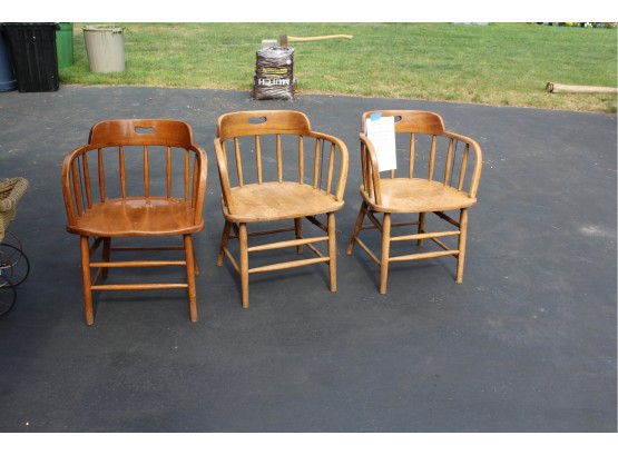 3 Vintage Boling Chair Co. Chairs  'Firehouse Captains Chairs'