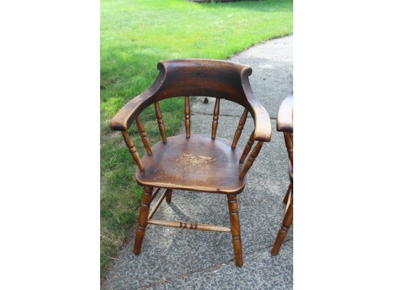Awesome Pair Of Vermont Made Hand-Rubbed 'Mates' Chairs