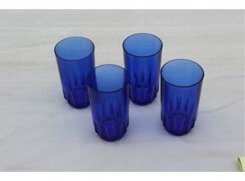 Wonderful Luminarc Cobalt Blue Glass Water Tumblers (4)