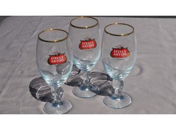 Set Of 3 Stella Artois Pilsner Glasses