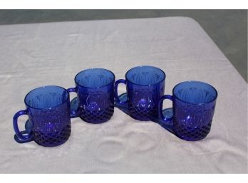 French Cobalt Blue Avon Royal Sapphire Coffee Cups (4)