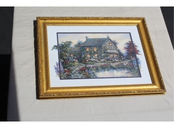 Country Home Lithograph Signed Jose