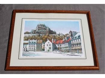 Excellent 3 Piece Set Of Chateau Frontenac Watercolor Prints By Vogel, Signed