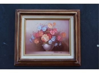 Original Oil By Robert Cox, 'Flower Arrangement' On Board