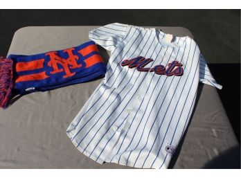 Youth Mets Jersey And Mets Scarf & Pennant & Shoulder Bag For Kids