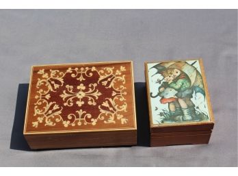 2 Vintage Music Jewelry Boxes & 1 Non-playing Music Box