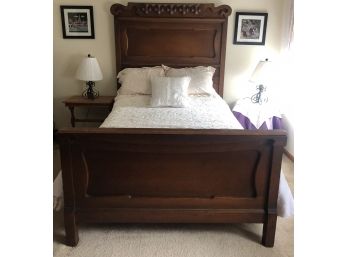 Authentic Victorian Bed Carved Headboard & Foot Board (Linens Not Included) See Description For Measurements