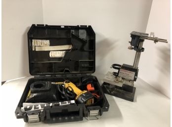 DeWalt Heavy Duty Cordless Screwdriver W/case Works    Dremel Moto-Tool Drill Press Model 210