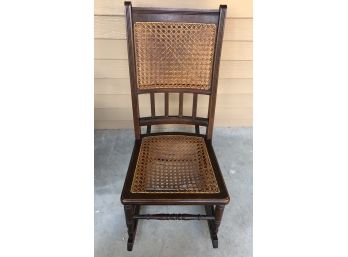 Vintage Caned Seat & Back Child's Rocking Chair 34' H X 16' W X 14 1/2' D ( See Description)