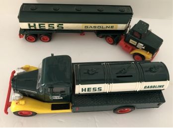 Two Older HESS Gasoline Tankers - 1977 & 1980 Plastic Models