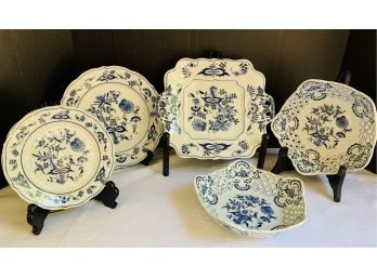 LOT OF 6 BLUE DANUBE DISHES-NEWER BACK STAMP