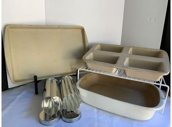 Lot Of Pampered Chef Family Heritage Stoneware Classic Collections + 2 Bread Tubes