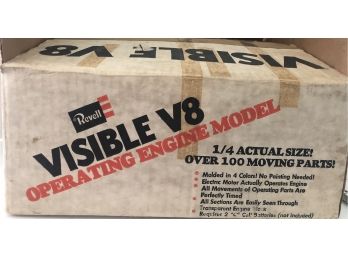 1977 Visible V8 Operating Engine Model Revell HS-902 COMPLETE  Partially Constructed ( See Description)