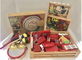 Lot Of Melissa & Doug Wood Toys - Some Complete, Others Incomplete ( See Description)