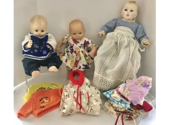 3 Open-close Eyes Dolls - Gerber Product 1970, Pleasant Co., Effanbee Co. 1968 W/clothing ( See Description)