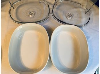 10 Pc. '90's 'ENGLISH MEADOW' CORNINGWARE CASSEROLE SET FRENCH WHITE RARE APPEAR UNUSED