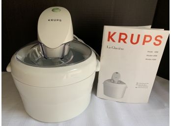 KRUPS LAS GLACIERE ICE CREAM MAKER- WORKS GREAT- HAS HAD LITTLE USE